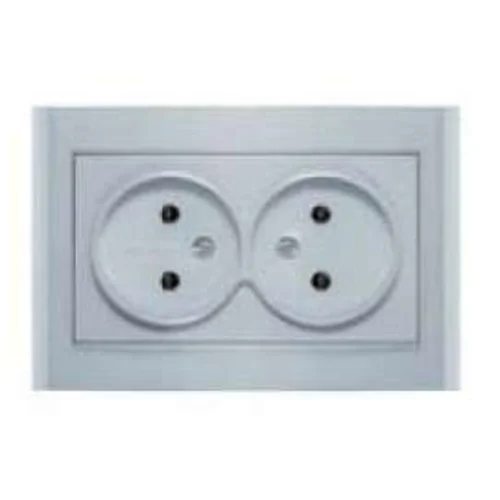 Розетка 2-м СП Бриллиант 16А IP20 без заземл. серебр. UNIVersal 7949766